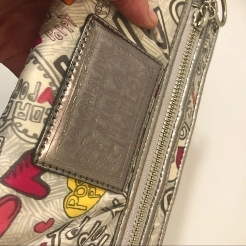 Coach poppy glam wallet wristlet clutch bag RARE